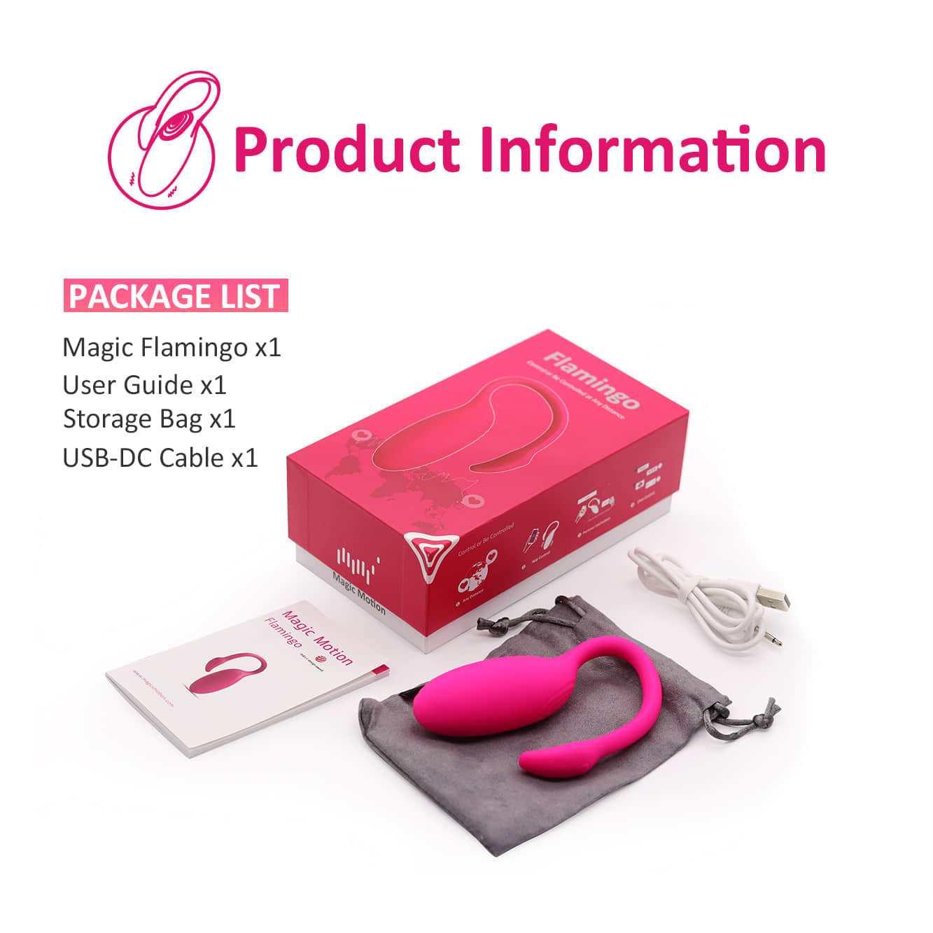 Flamingo Magic Motion App Controlled Wearable Vibrator - Pink - Thorn & Feather