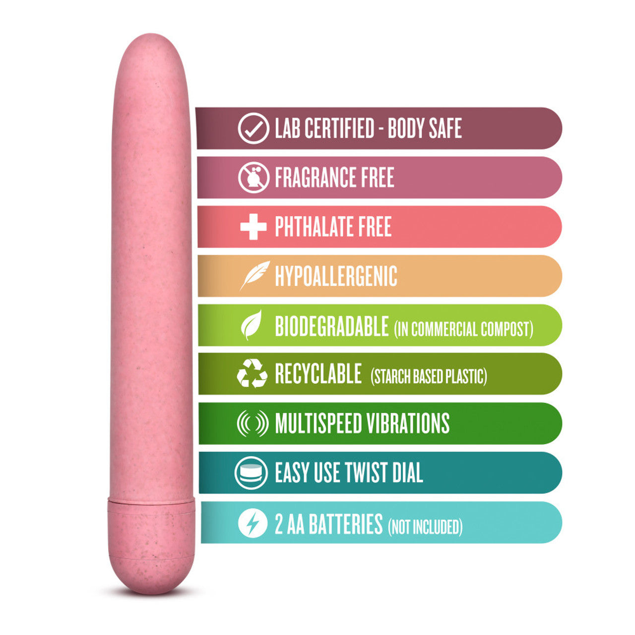 Gaia Eco Biadegradable Vibrator - Coral - Thorn & Feather