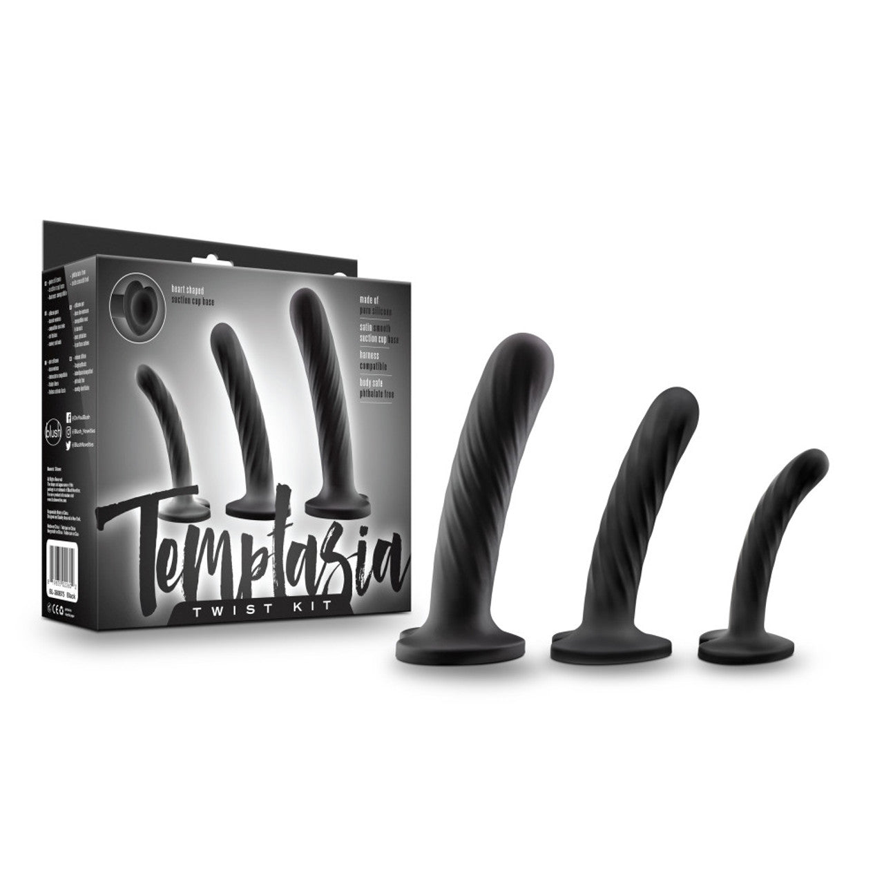 Temptasia Twist Silicone Dildo Kit - Set of Three - Thorn & Feather