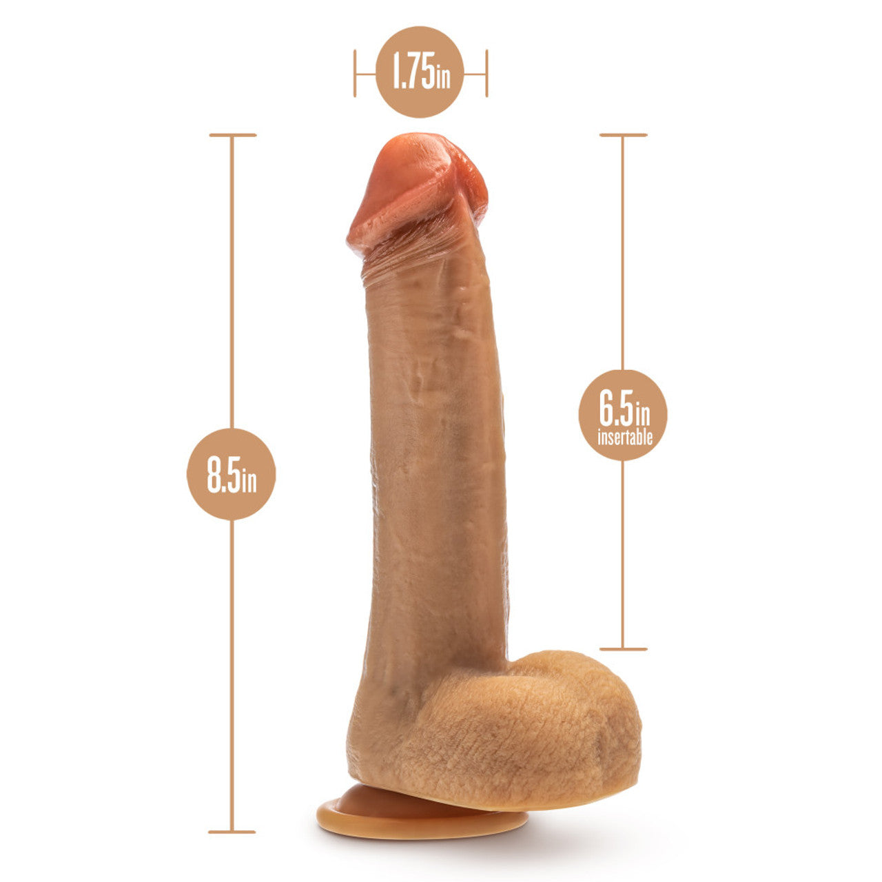 Dr. Phillips 8.5 Inch Silicone Thrusting Dildo - Tan