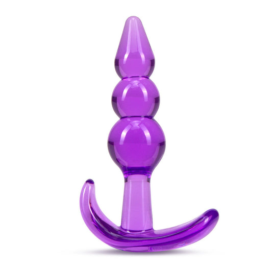 B Yours Triple Bead See-Through Anal Plug - Purple - Thorn & Feather