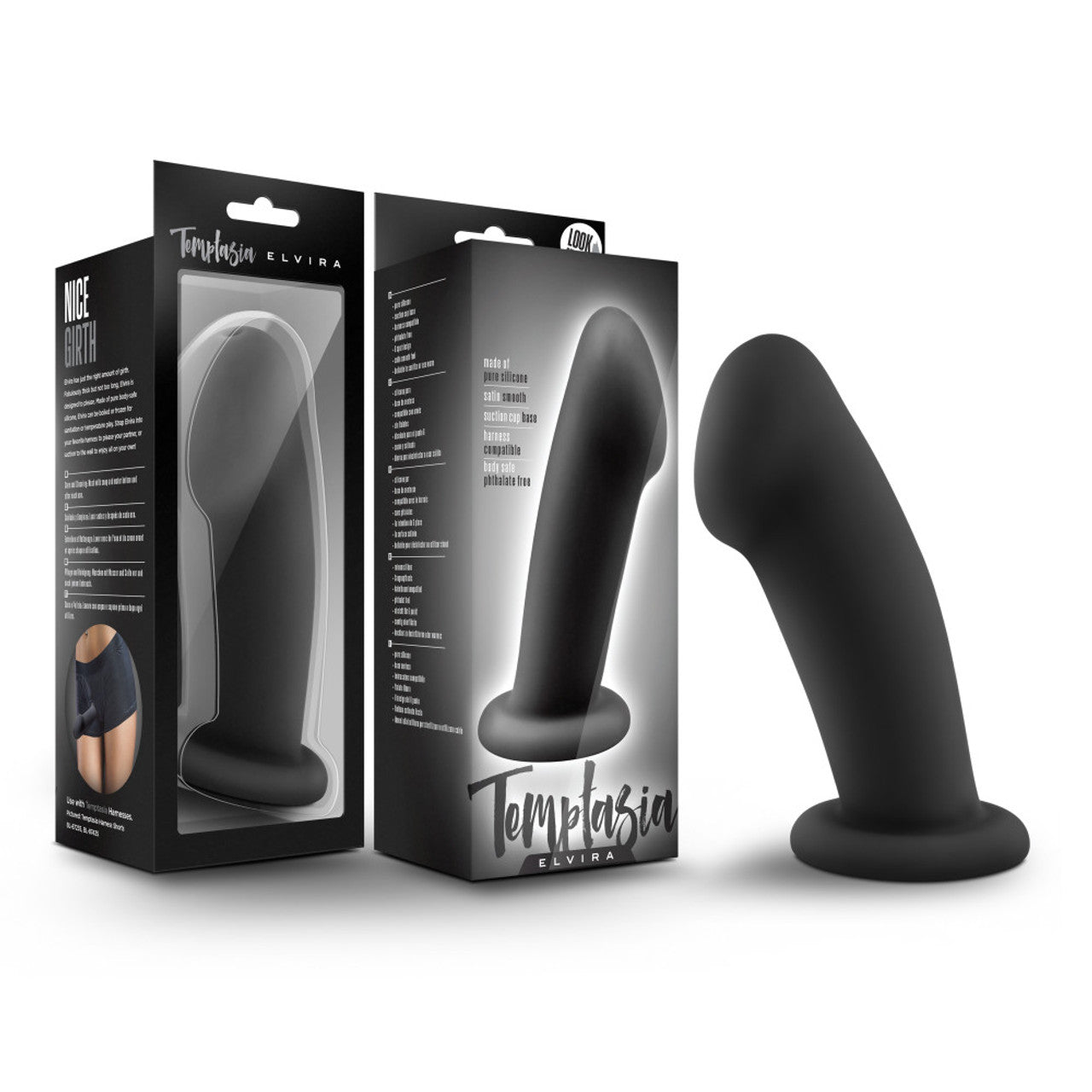 Temptasia Elvira Silicone G-Spot Dildo - Black