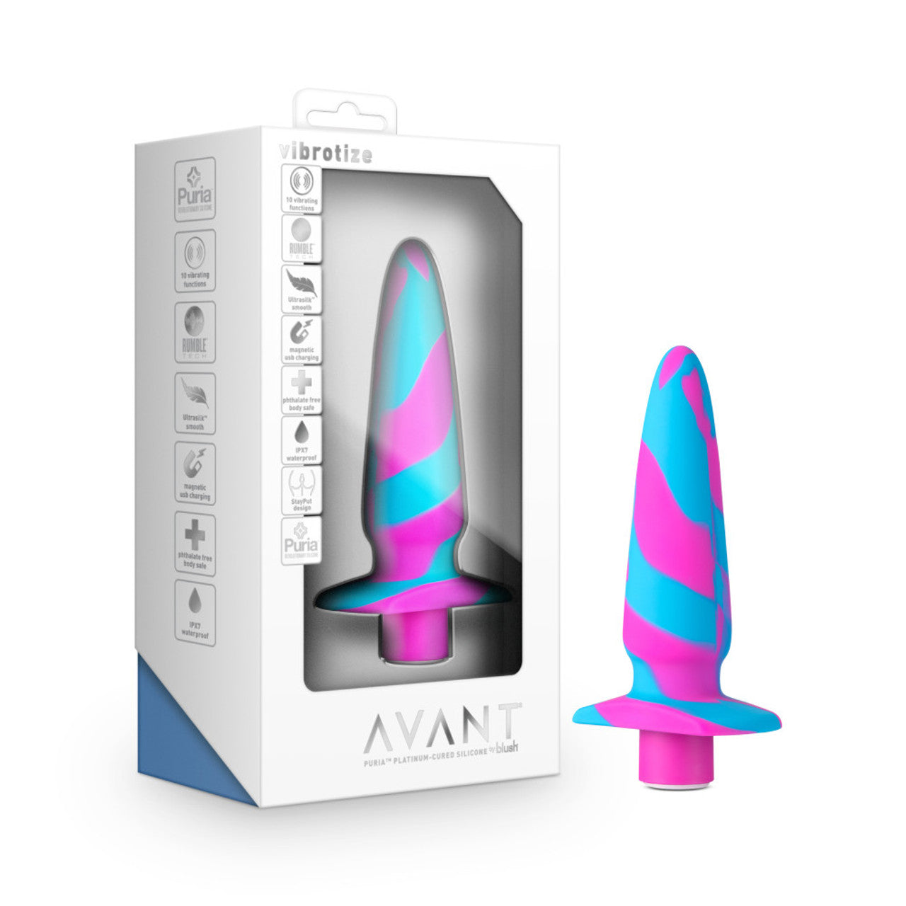 Avant Vibrotize Butt Plug - Fuchsia - Thorn & Feather