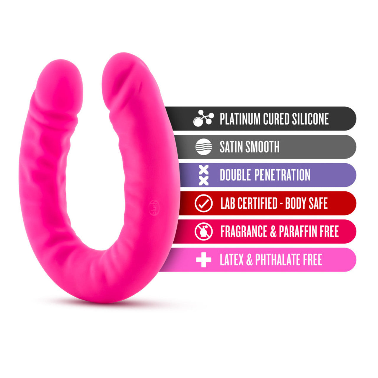 Ruse 18 inch Silicone Slim Double Dong - Hot Pink - Thorn & Feather