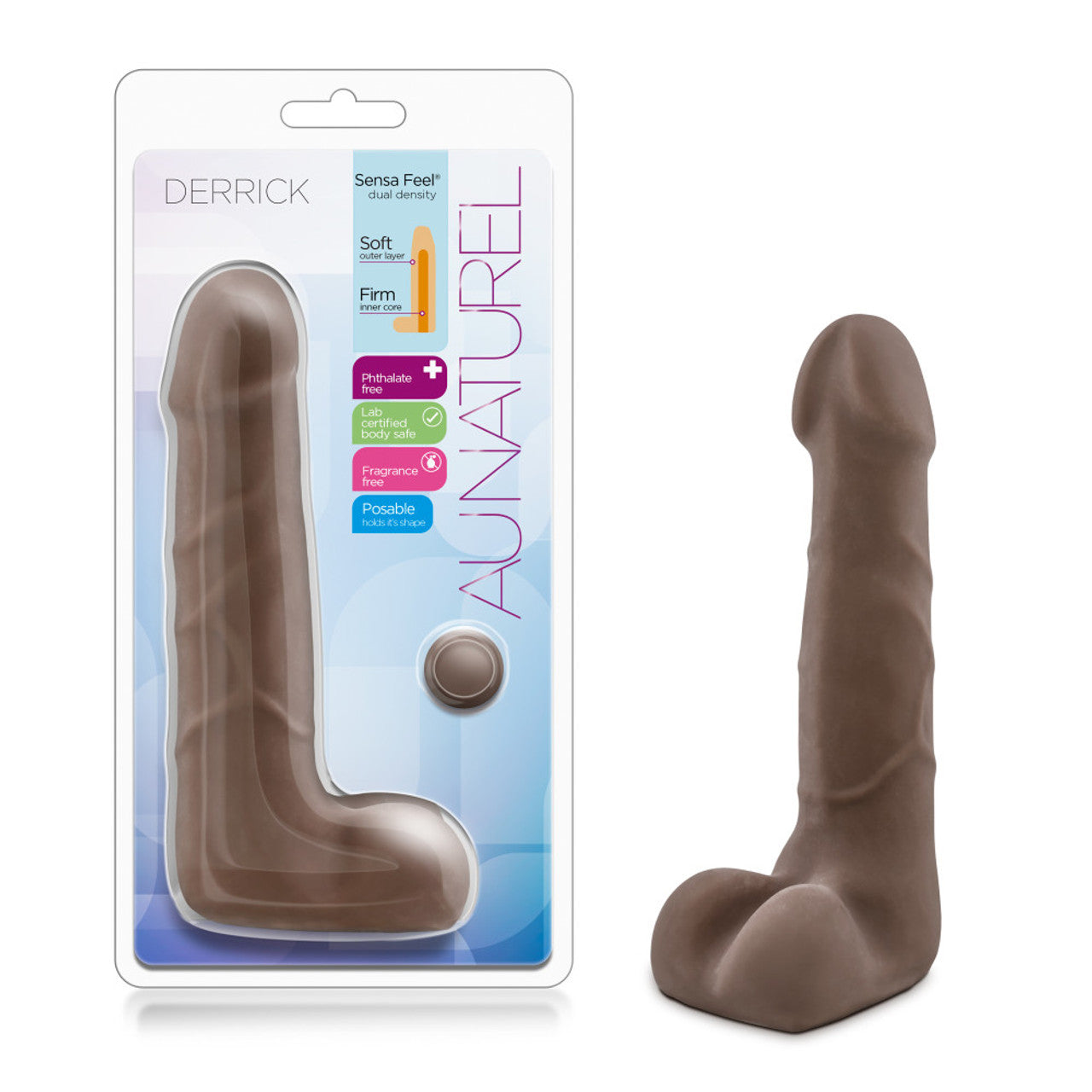 Blush Au Naturel Derrick 7" Dildo - Chocolate