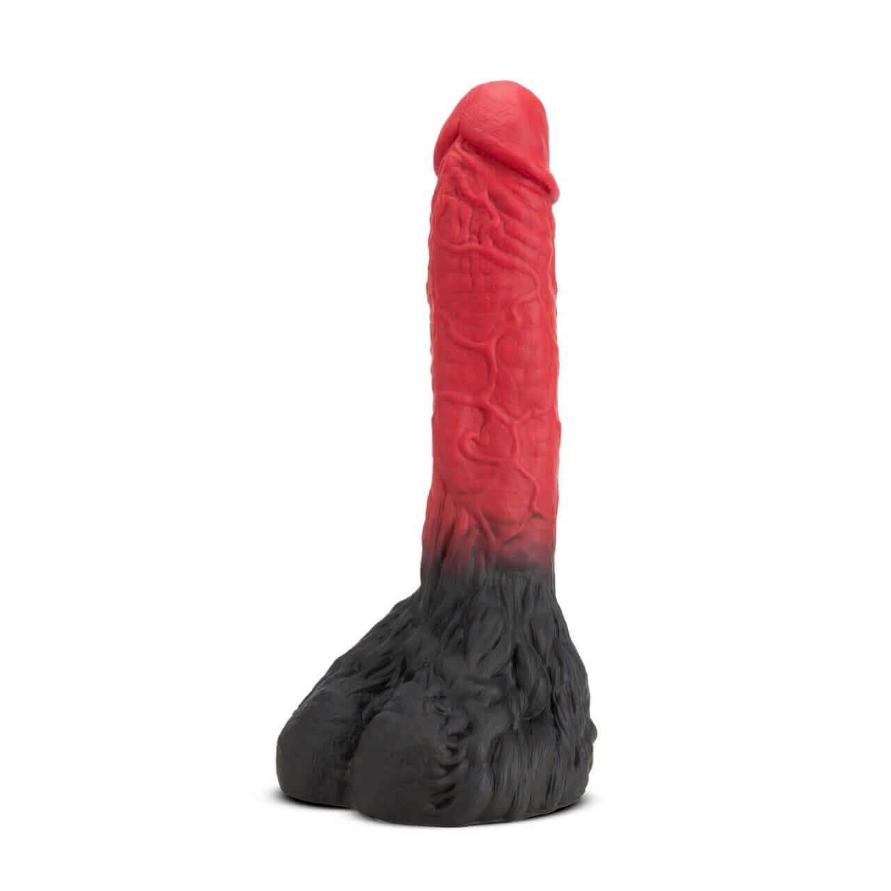 The Realm Lycan Lock On Werewolf Dildo - Red/Black - Thorn & Feather