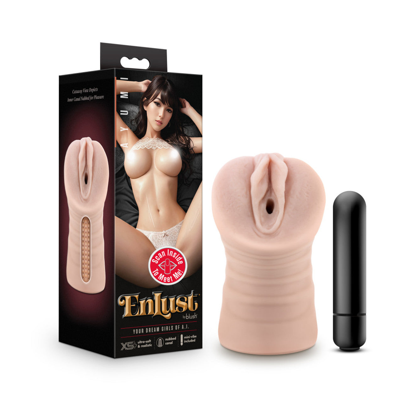 Blush EnLust Ayumi Vibrating Stroker - Beige