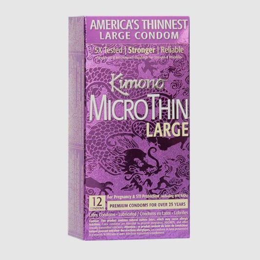 Kimono Large Micro Thin Condoms - 12 Pack - Thorn & Feather