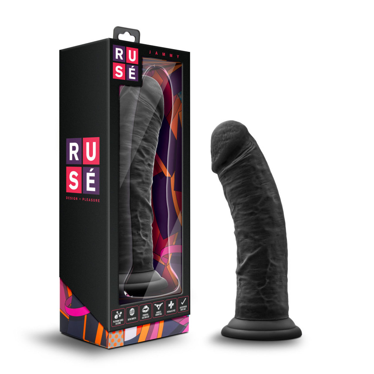 Ruse Jammy Silicone Dildo - Black - Thorn & Feather