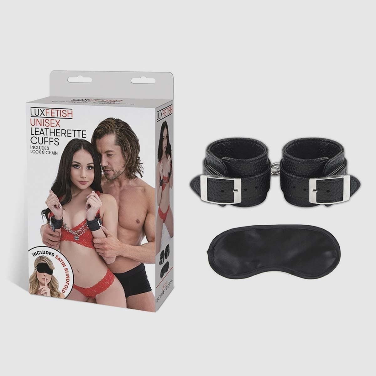 Lux Fetish Unisex Leatherette Cuffs - Black - Thorn & Feather