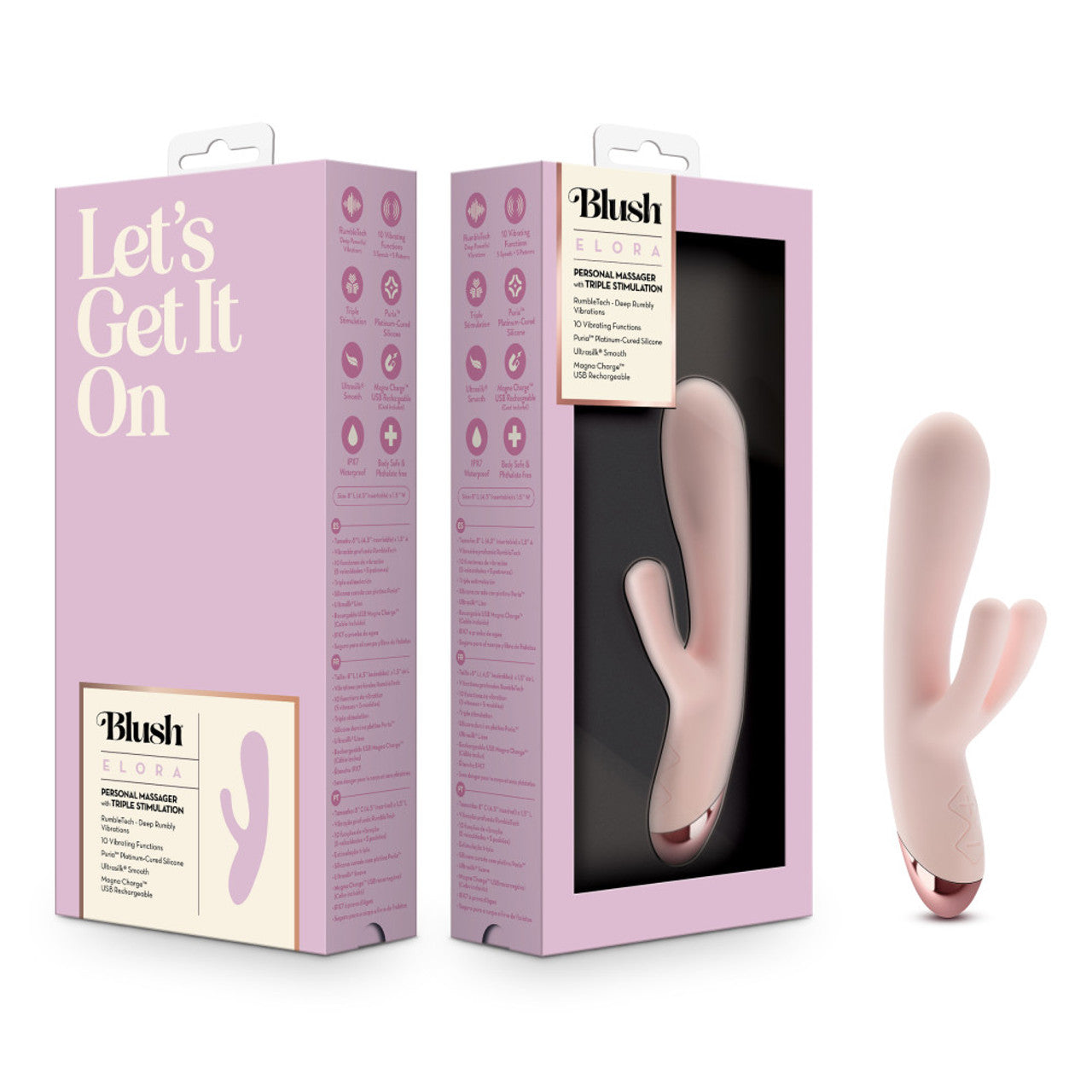 Blush Elora Rabbit Dual Vibrator - Pink