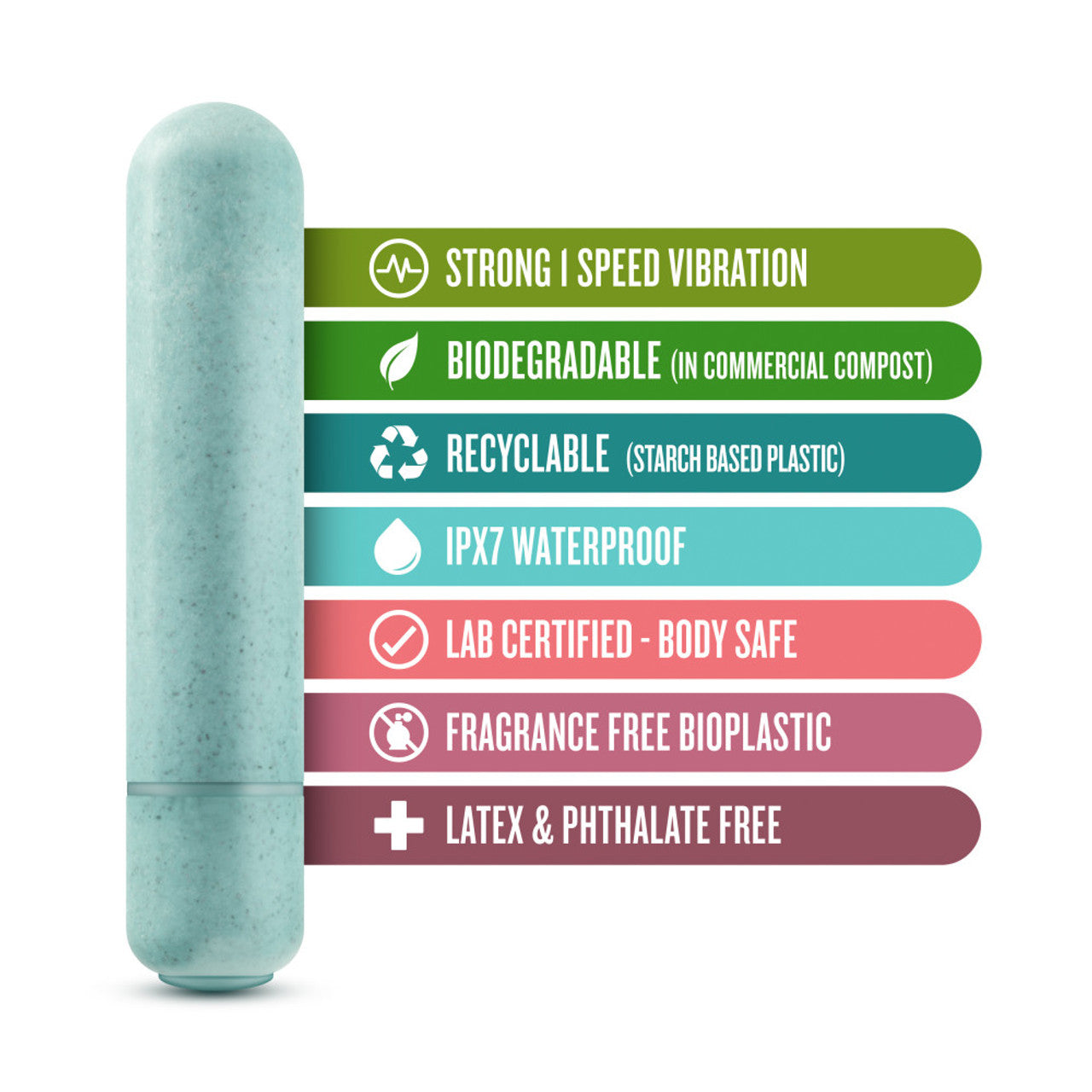 Gaia Eco Biadegradable Bullet Vibrator - Aqua - Thorn & Feather