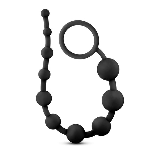 Silicone 10 Anal Beads - Black - Thorn & Feather