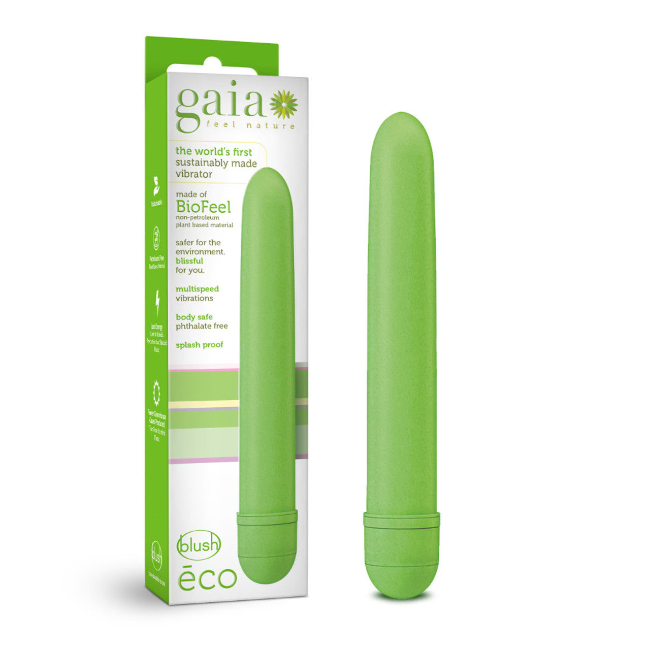 Gaia Eco Biadegradable Vibrator - Green - Thorn & Feather