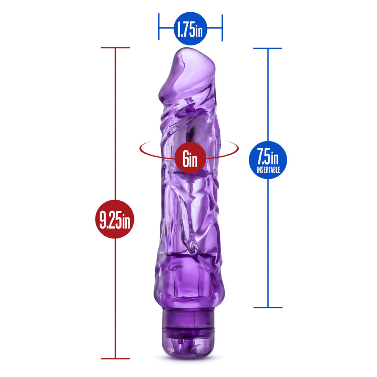 Naturally Yours Wild Ride Vibrating Dildo - Purple - Thorn & Feather