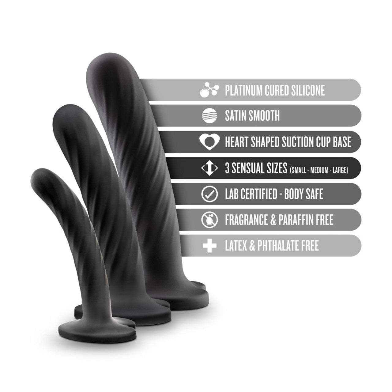 Temptasia Twist Silicone Dildo Kit - Set of Three - Thorn & Feather