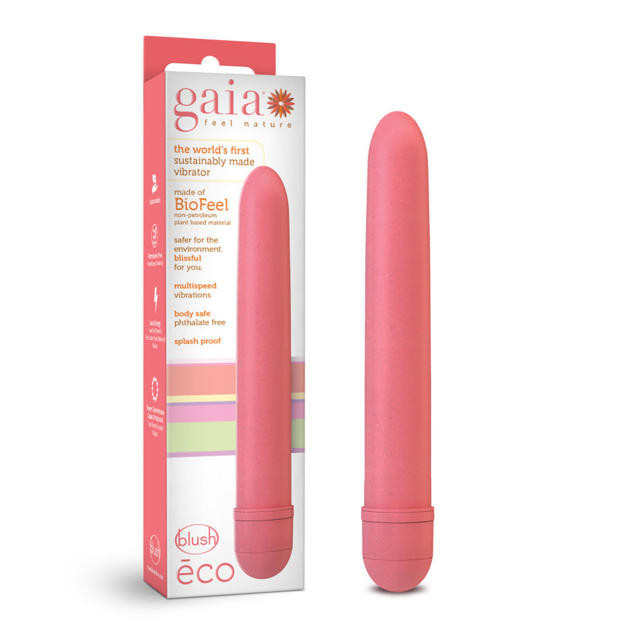 Gaia Eco Biadegradable Vibrator - Coral - Thorn & Feather