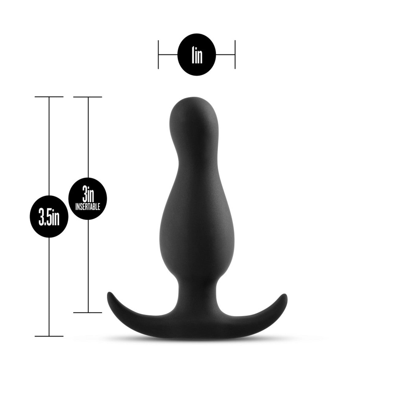 Anal Adventures Platinum Curve Silicone Butt Plug - Black - Thorn & Feather