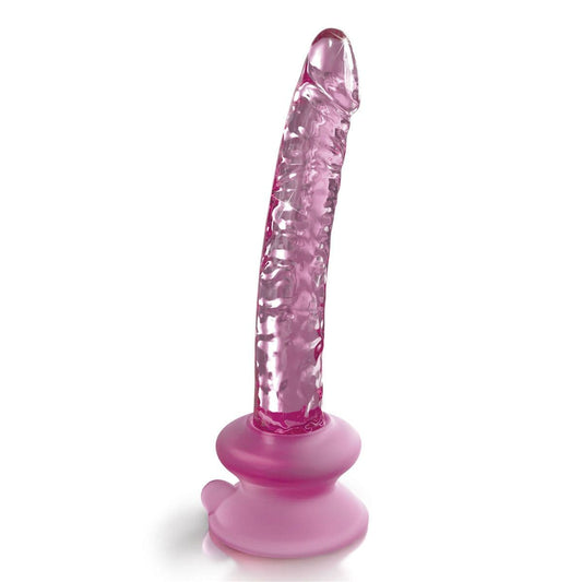 Icicles No. 86 Pink Glass Suction Cup Dildo - Thorn & Feather