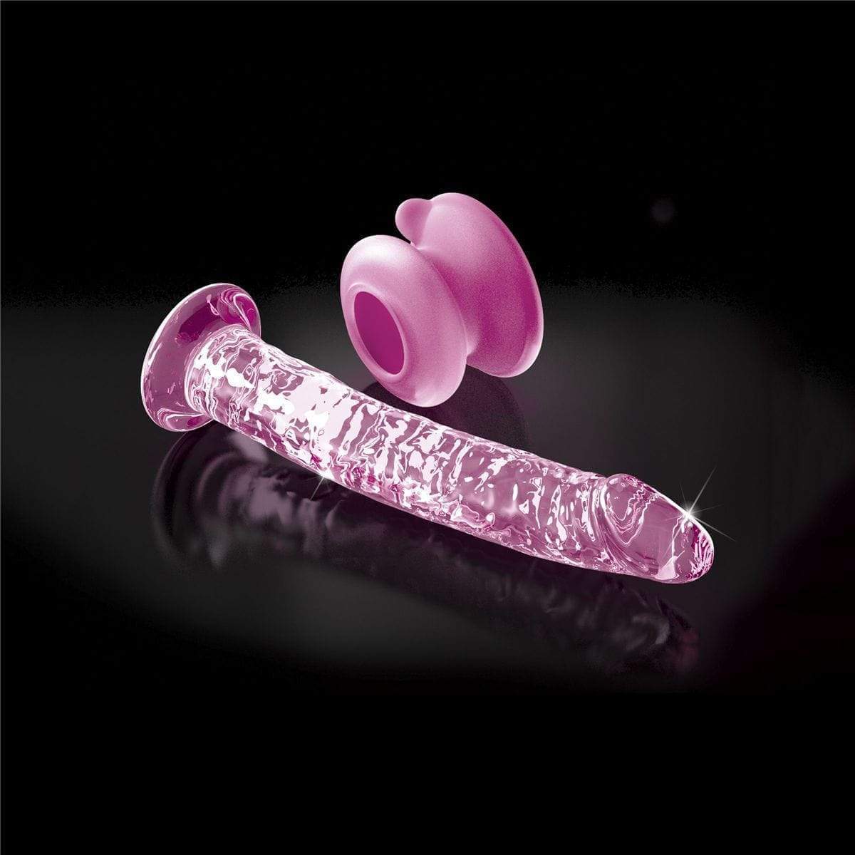 Icicles No. 86 Pink Glass Suction Cup Dildo - Thorn & Feather