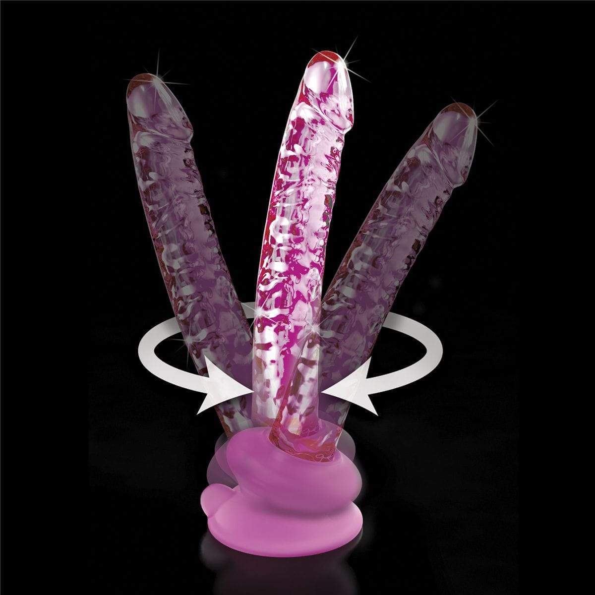 Icicles No. 86 Pink Glass Suction Cup Dildo - Thorn & Feather