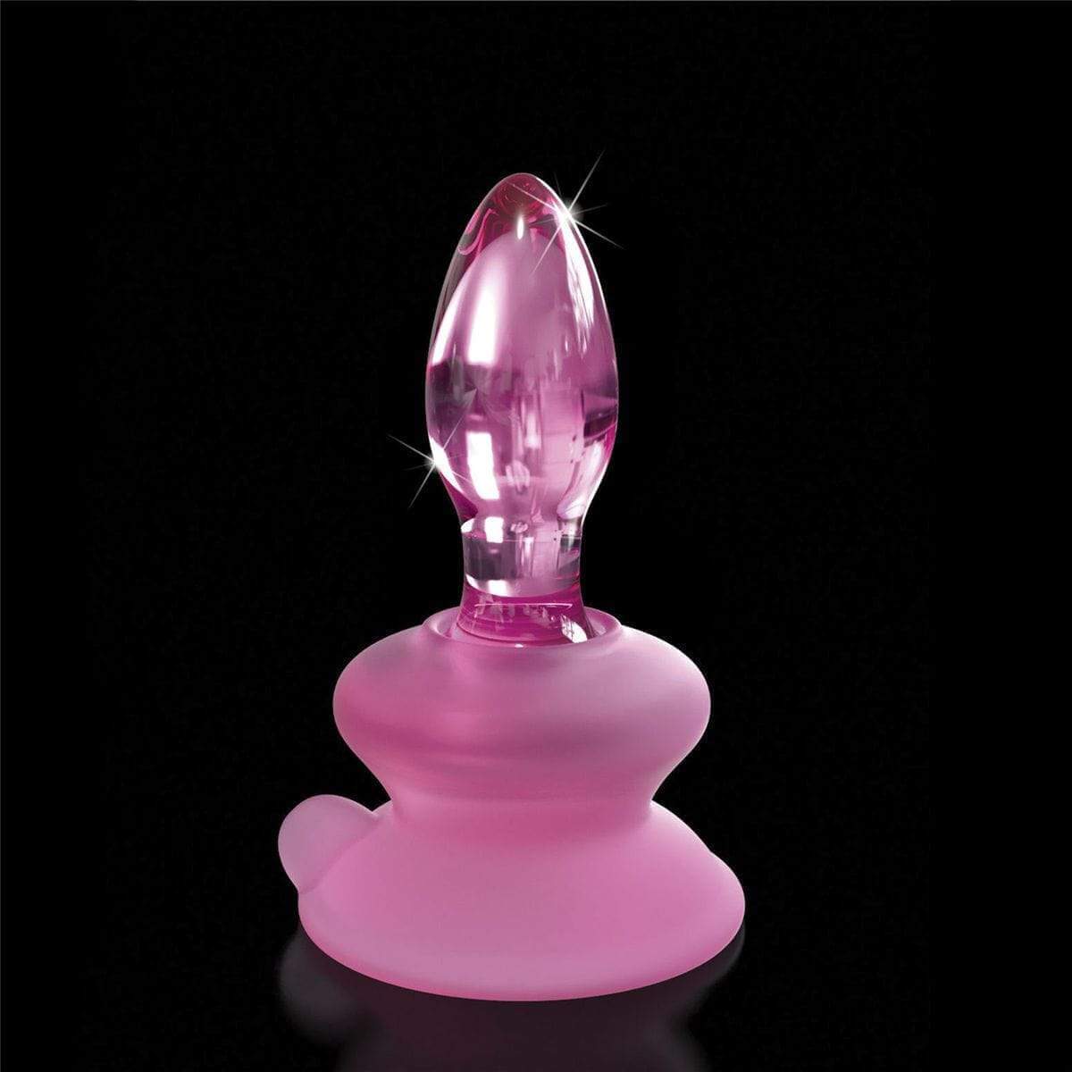 Icicles No. 90 Pink Glass Suction Cup Anal Plug - Thorn & Feather