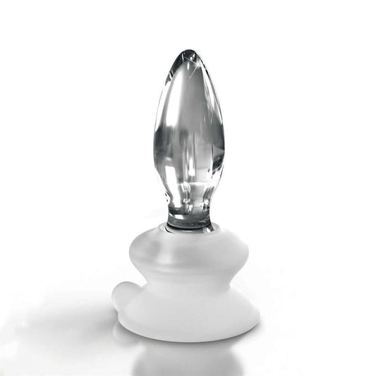 Icicles No. 91 Clear Glass Suction Cup Butt Plug - Thorn & Feather