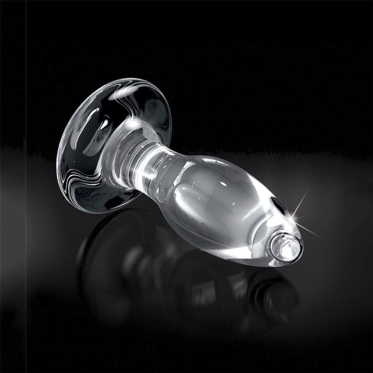 Icicles No. 91 Clear Glass Suction Cup Butt Plug - Thorn & Feather