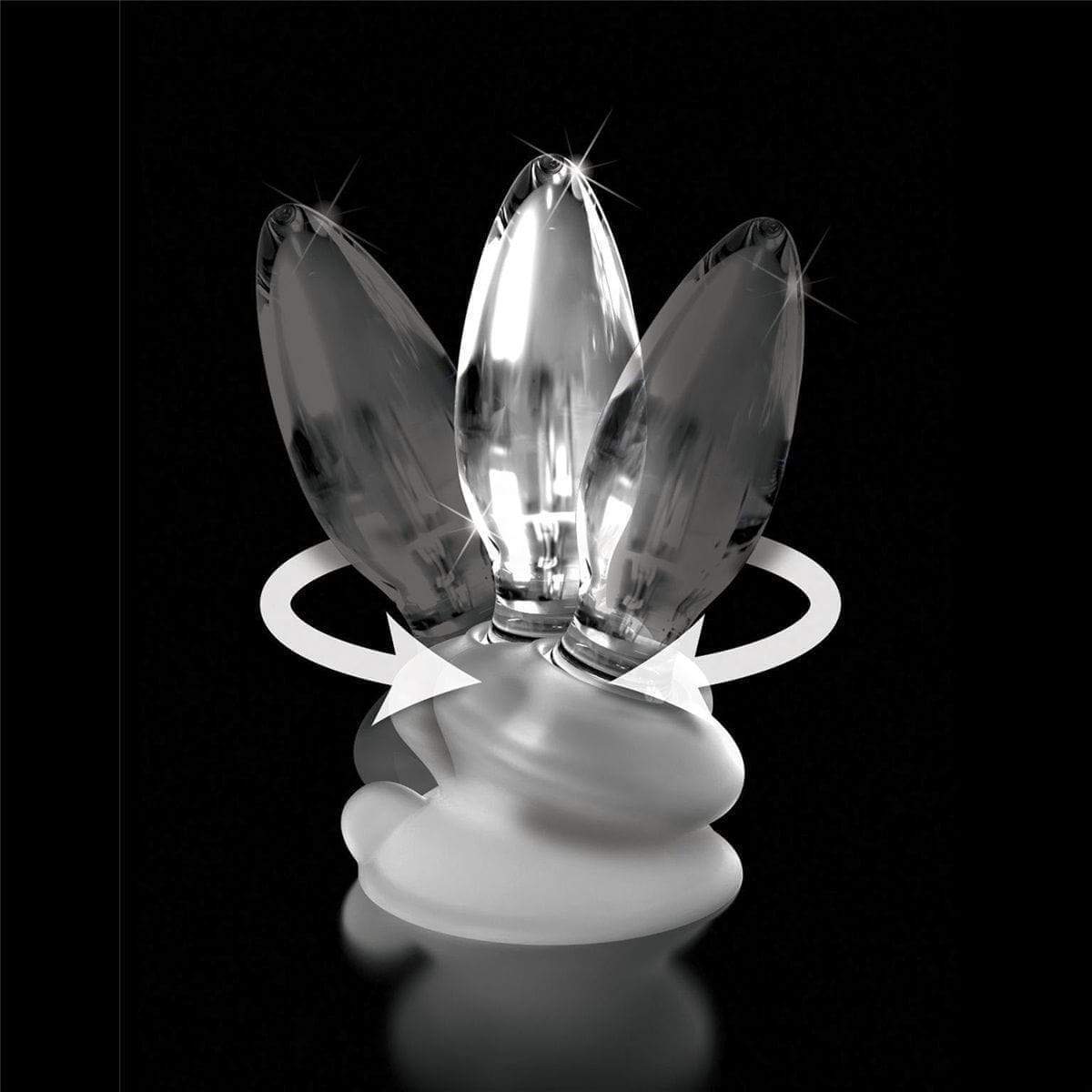 Icicles No. 91 Clear Glass Suction Cup Butt Plug - Thorn & Feather