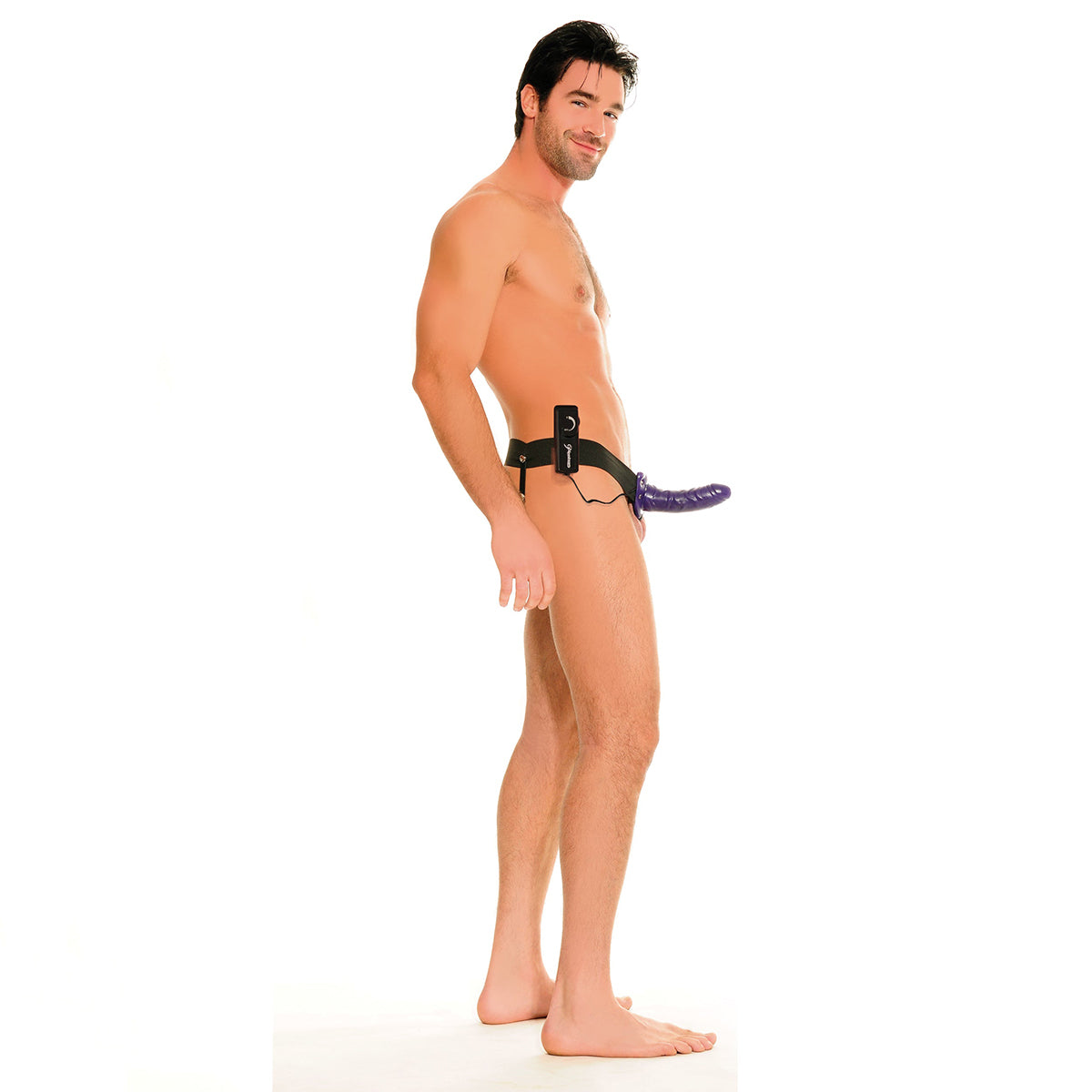 Fetish Fantasy Vibrating Hollow Strap-On - Purple/Black - Thorn & Feather