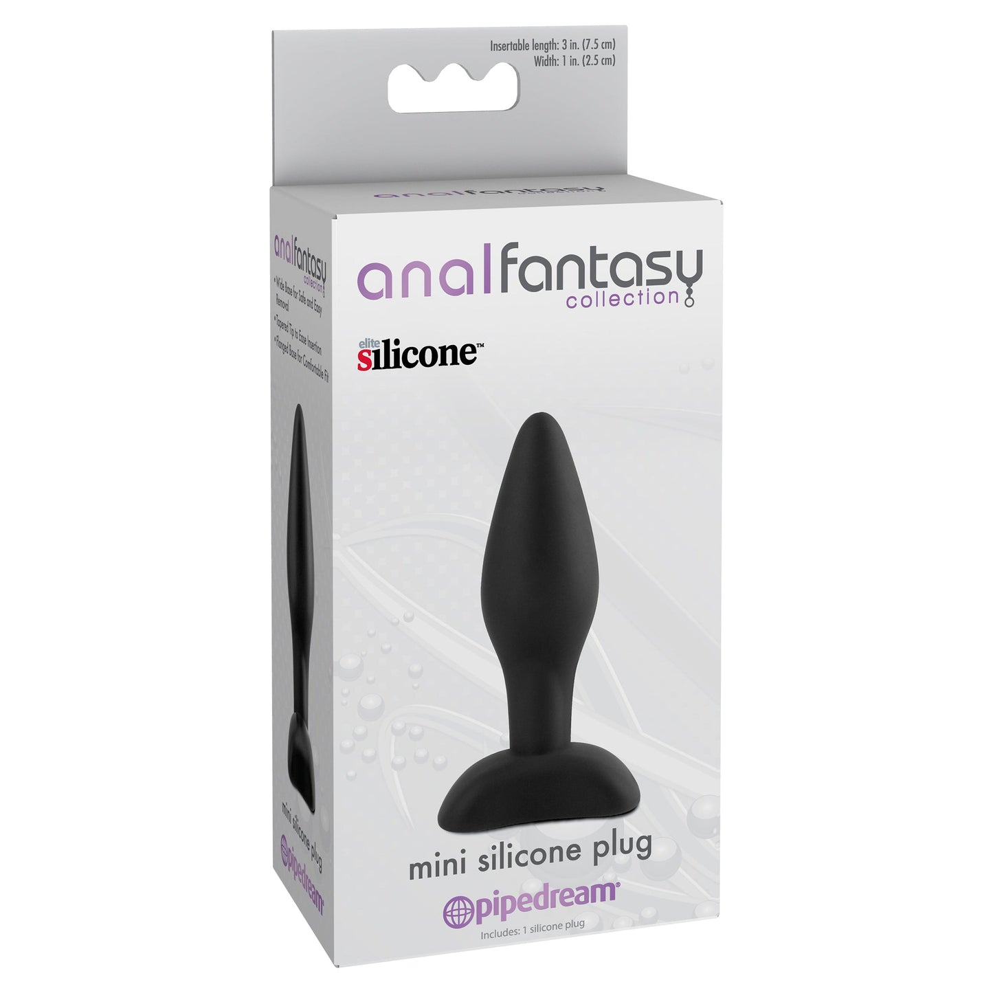 Anal Fantasy Collection Mini Silicone Plug - Black - Thorn & Feather