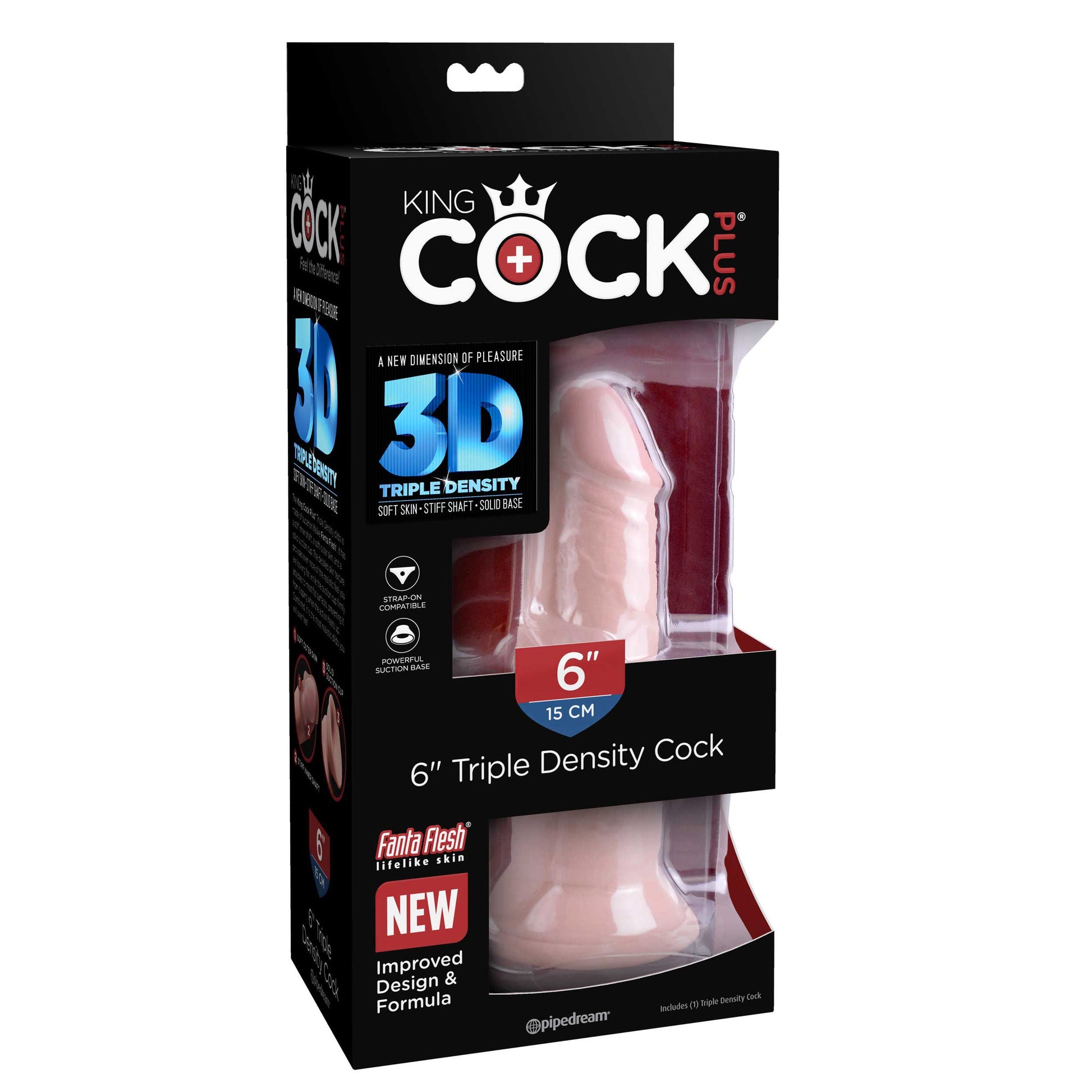 King Cock Plus 6" Triple Density Cock - Light - Thorn & Feather