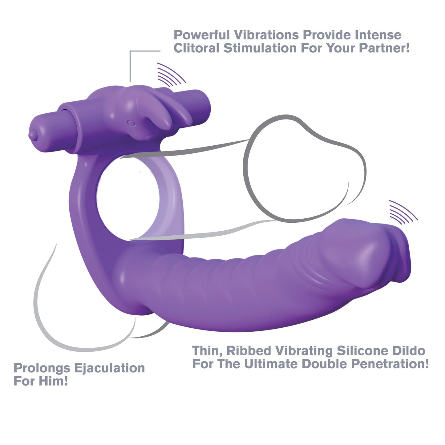 Fantasy C-Ringz Silicone Double Penetrator Rabbit