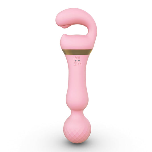 Gem Scepter Clitoral Stimulation Wand Vibrator - Light Pink - Thorn & Feather