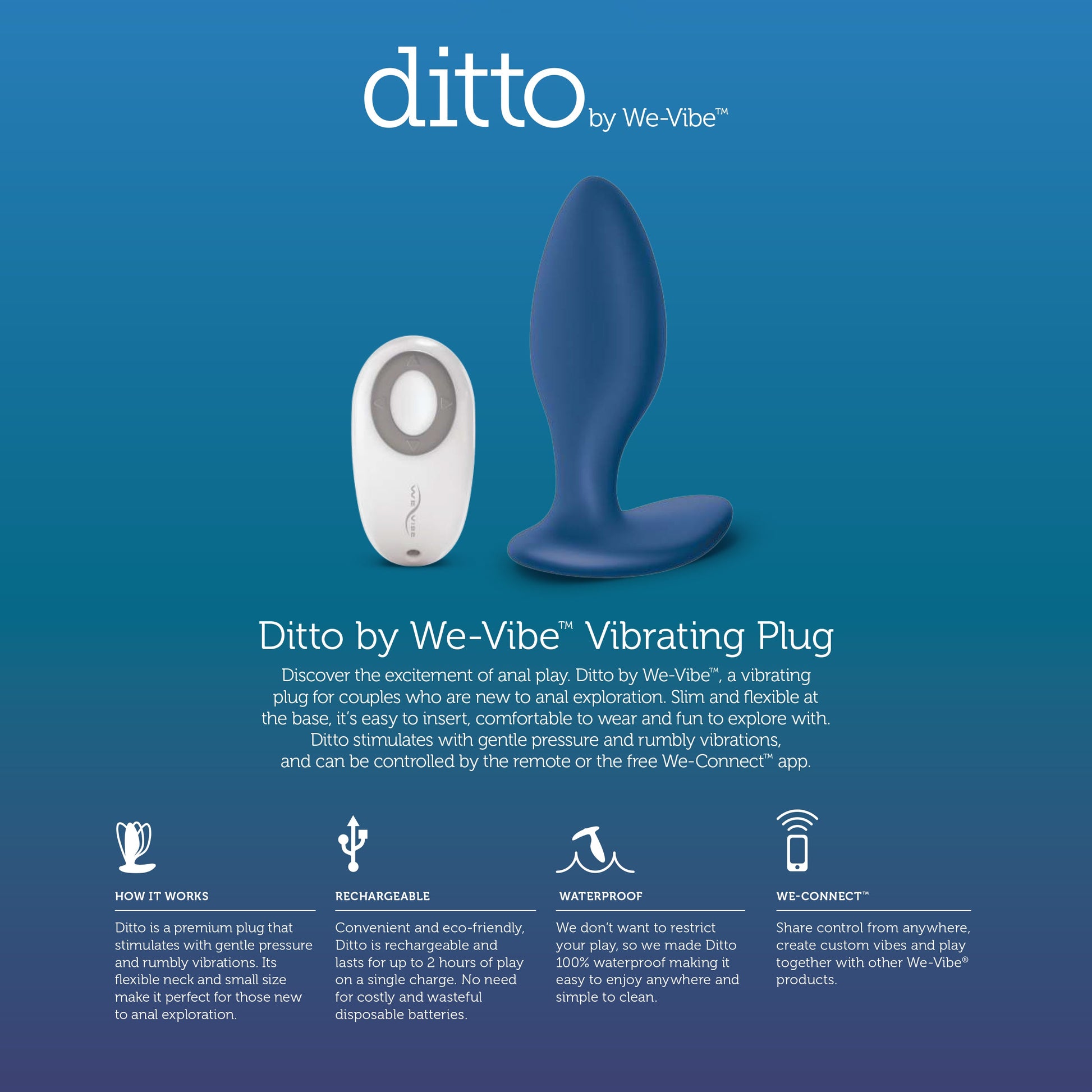 We-Vibe Ditto Vibrating Anal Plug - Thorn & Feather