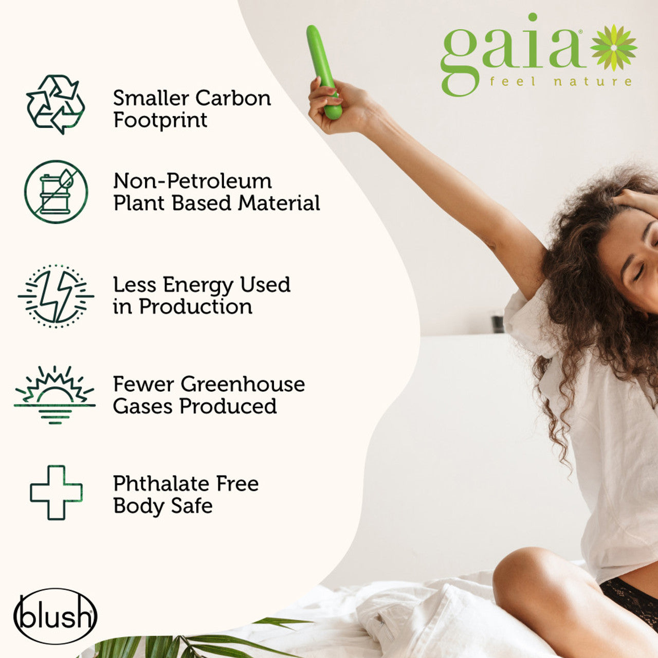 Gaia Eco Biadegradable Vibrator - Green - Thorn & Feather