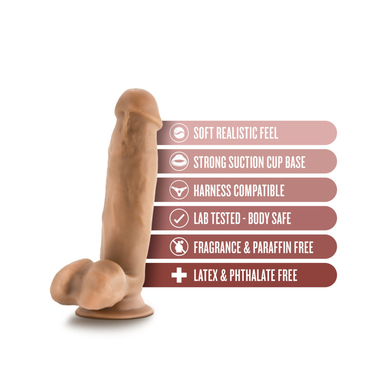 7 Inch Dildo With Balls - Tan - Thorn & Feather