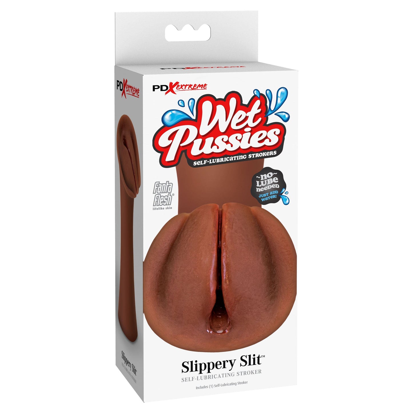 PDX Extreme Wet Pussies Slippery Slit Stroker - Brown