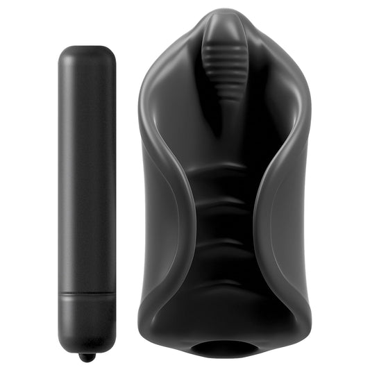 PDX Elite Vibrating Silicone Stimulator - Black - Thorn & Feather