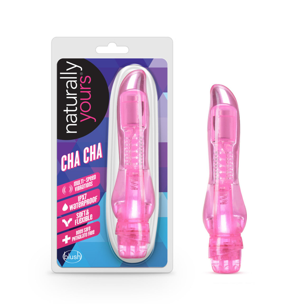 Naturally Yours Cha Cha Vibrating Dildo - Pink