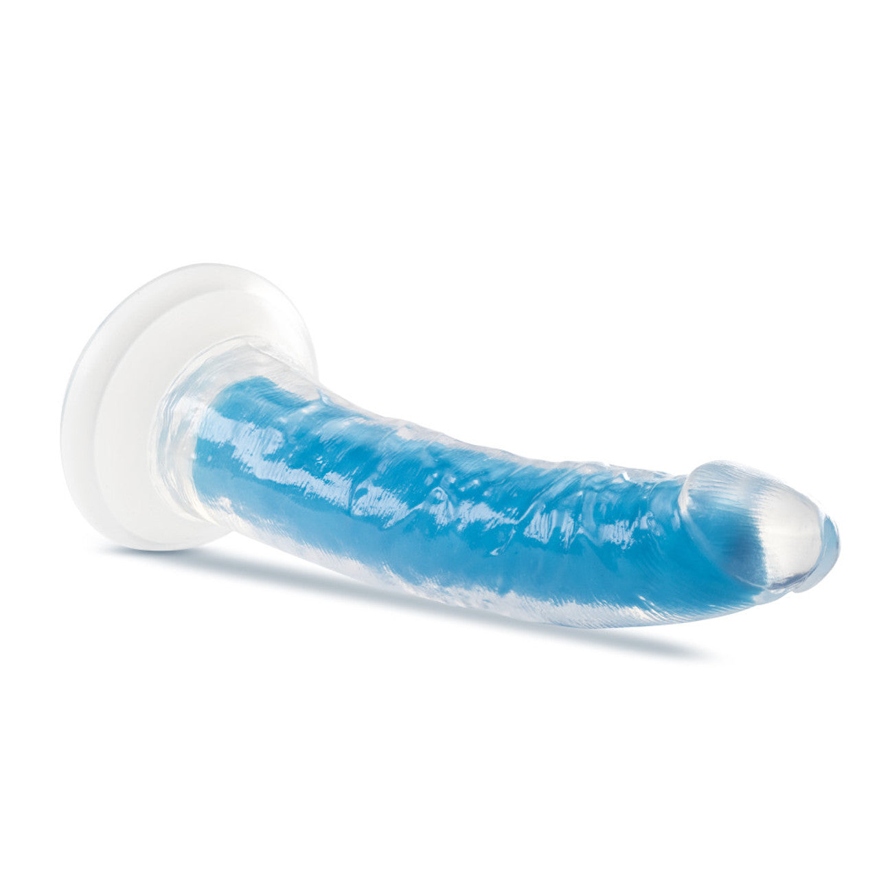 Glow in the Dark Prysm 7" Silicone Dual Density Dildo - Neon Blue