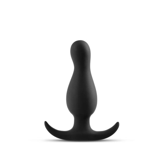 Anal Adventures Platinum Curve Silicone Butt Plug - Black - Thorn & Feather