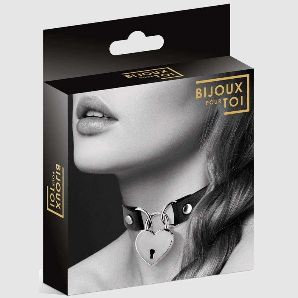 Heart Padlock Choker Black - Thorn & Feather