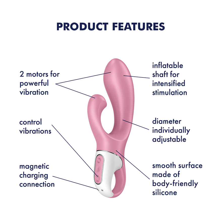 Satisfyer Air Pump Bunny 2 Rabbit Vibrator - Thorn & Feather