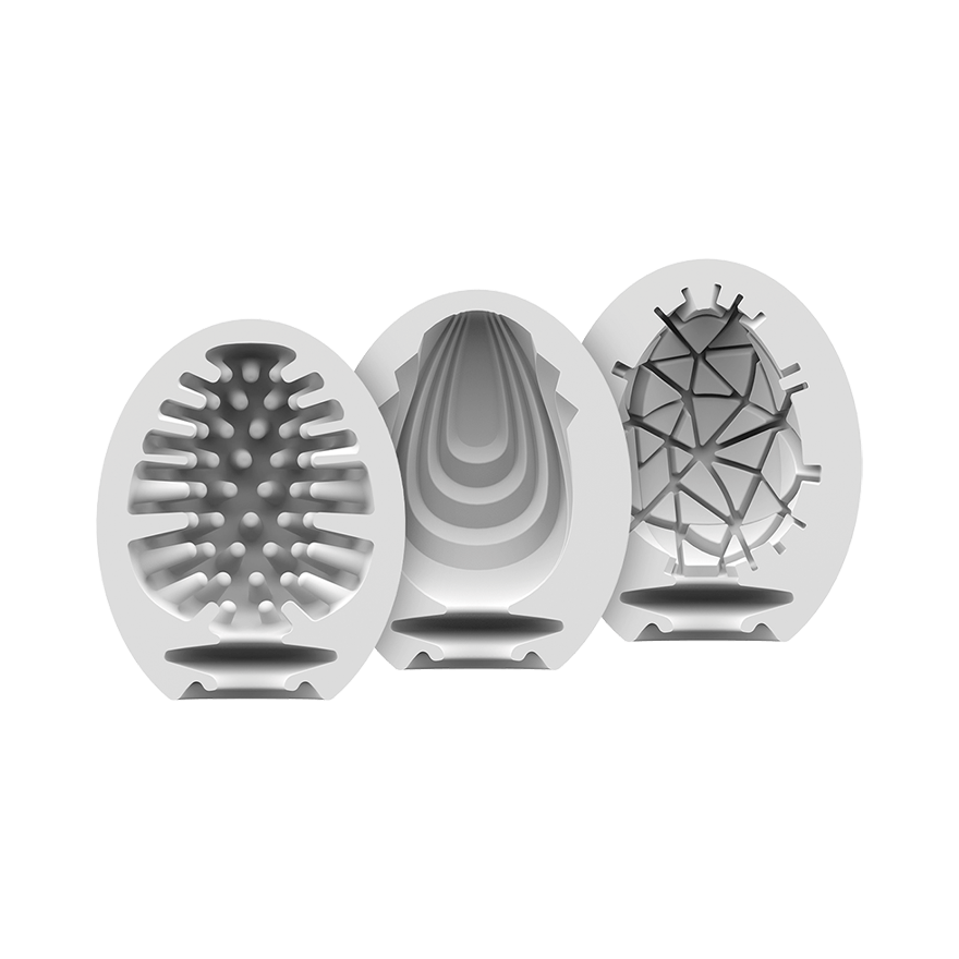 Satisfyer Masturbator Egg - 3 piece Set (Naughty, Savage, Crunchy) Assorted - Thorn & Feather