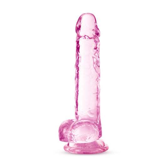 Naturally Yours 7" Crystalline Dildo - Rose