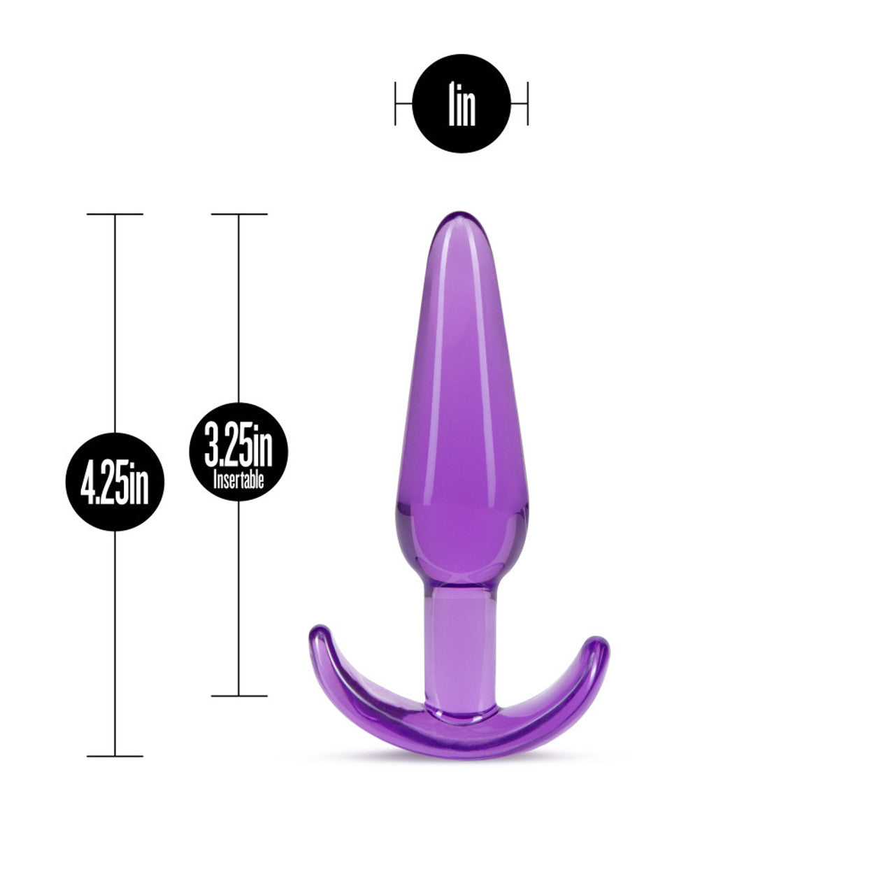 B Yours Slim Tapered See-Through Anal Plug - Purple - Thorn & Feather