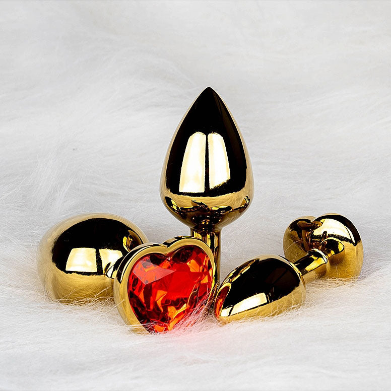 Heart Gem Butt Plug - Small, Ruby Red