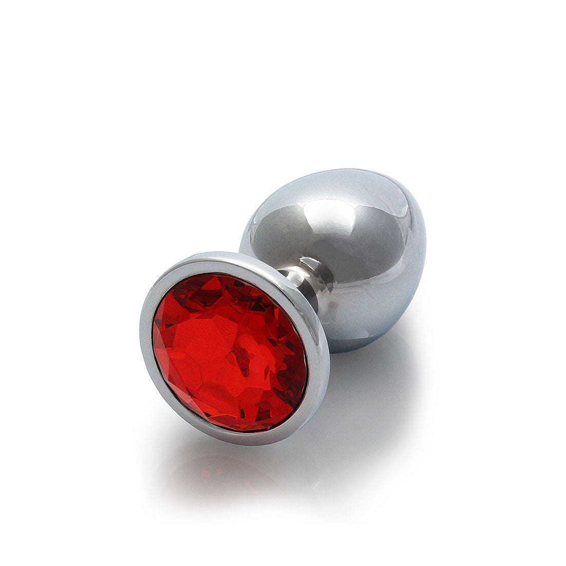 Round Gem Butt Plug - Medium, Ruby Red