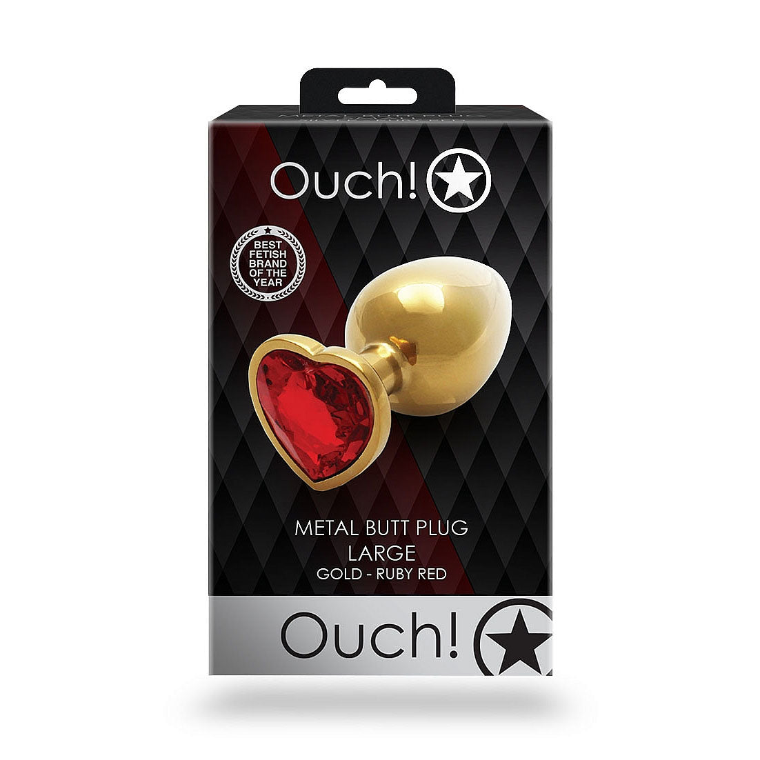 Heart Gem Butt Plug - Large, Ruby Red